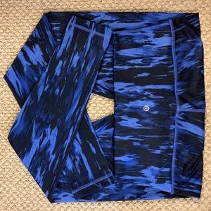 Lululemon Blue/Black Print, Sz 10, Full Legging